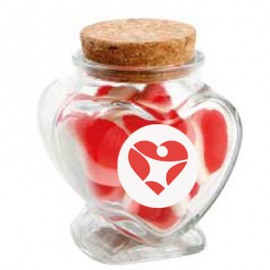 Glass Heart Jar with Strawberries & Cream