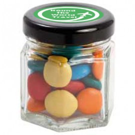 Small Hexagon Jar with Mixed Chocolate Gems