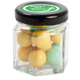 Small Hexagon Jar with Chocolate Balls (Corporate Colour)