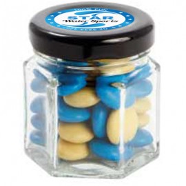 Small Hexagon Jar with Chocolate Gems (Corporate Colour)
