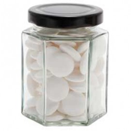 Large Hexagon Jar with Flat Mints