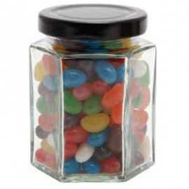Large Hexagon Jar with Mixed Mini Jelly Beans