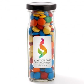 Large Square Jar with Mixed Chocolate Gems
