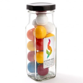 Large Square Jar with Giant Gum Balls