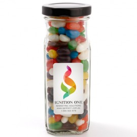 Large Square Jar with Mixed Mini Jelly Beans