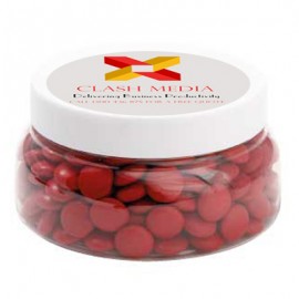 Large Plastic Jar with Chocolate Gems (Corporate Colour)