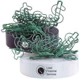 Green Dollar Sign Shaped Paperclips on Paperweight Magnetic Base