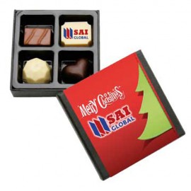 4pc Chocolate Gift Box with Premium Printed Belgian Chocolate & Flavoured Chocolates