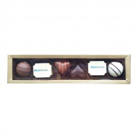 6Pc Belgian Chocolate Gold Gift Box with Premium Custom Printed Belgian Chocolate and Flavoured Chocolates