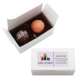 White Gift Box X 2 with Flavoured Chocolates/Truffles