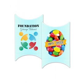 Custom Printed Window Easter Pillow box with your own design with Mixed Mini Jelly Beans