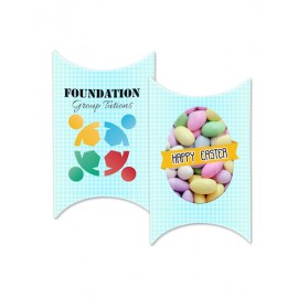 Custom Printed Window Easter Pillow box with your own design with with Sugar Almonds