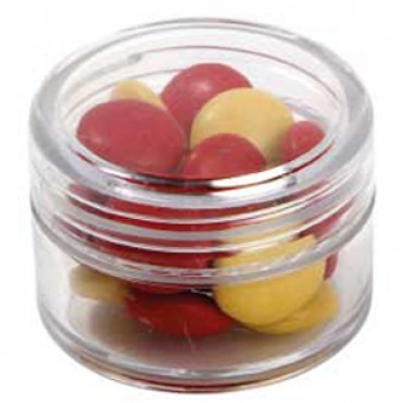 Mini Plastic Jar with Chocolate Gems (Corporate colours)