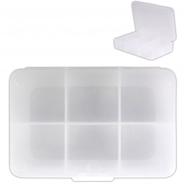 Clear Rectangular 6 Compartment Pill Box
