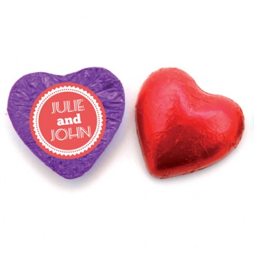 Chocolate Hearts with Sticker