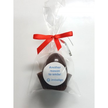 Hollow 3 D Fortune Easter Egg with upto 5 custom message insert in a stand up bag with Red twist tie ribbon 