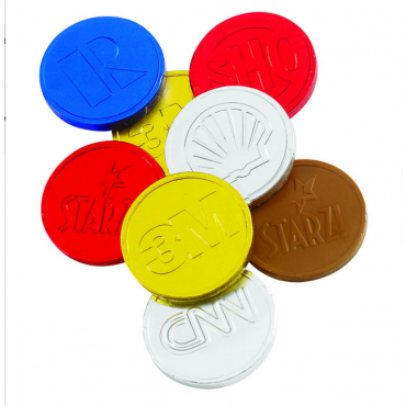 Custom Colour Foiled- Belgian Chocolate Coins(Min 1k)