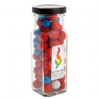 Large Square Jar with Chocolate Balls (Corporate Colour)