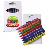 Assorted Colour Crayons in White Cardboard Box