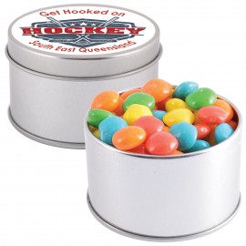 Assorted Colour Rainbow Chews in Silver 2 Piece Round Tin
