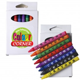 Assorted Colour Crayons in White Cardboard Box