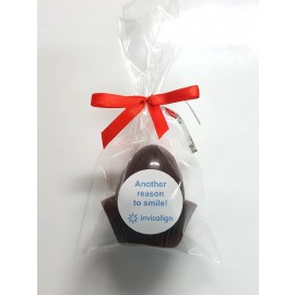 Hollow 3 D Fortune Easter Egg with upto 5 custom message insert in a stand up bag with Red twist tie ribbon 